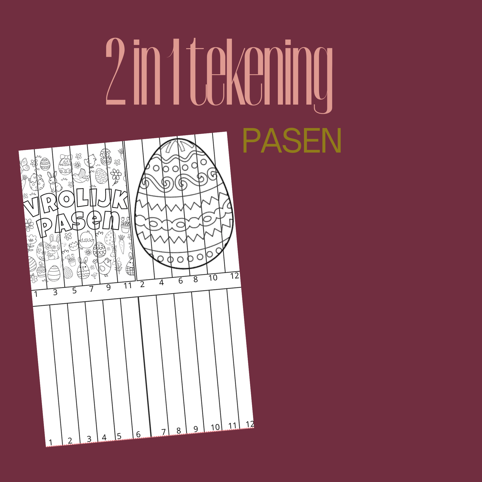 Pasen 2 tekeningen in 1